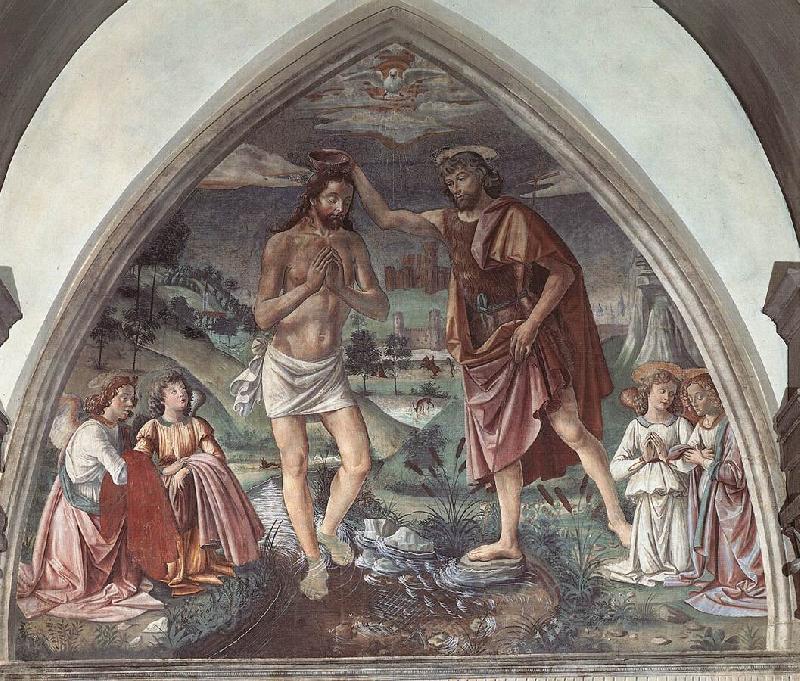 GHIRLANDAIO, Domenico Baptism of Christ dfg Sweden oil painting art